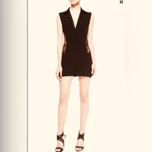 DVF Seduction Romper - new w/tags Size 8 Black w/lace inset detail on sides